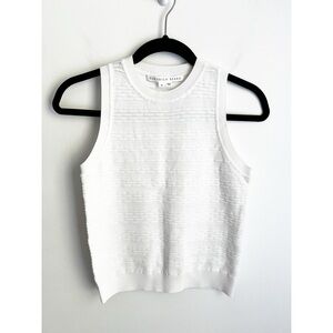 Veronica Beard Sweater Tank, White Jacquard, XS